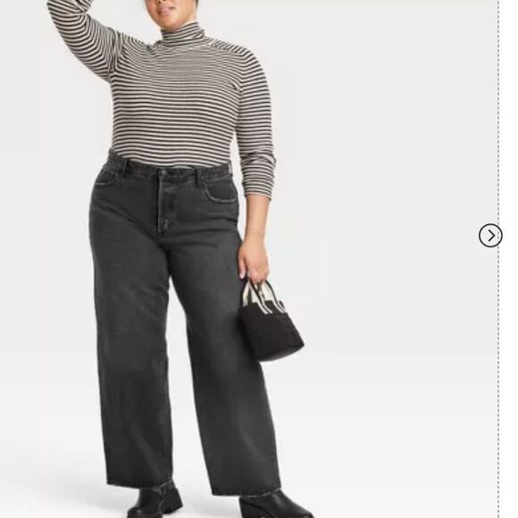 🆕👖 Universal Thread Mid-Rise 90s Baggy Straight Jeans, Sz 24, Black Wash - Picture 1 of 4